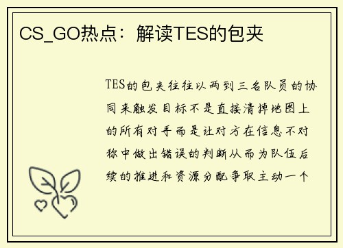 CS_GO热点：解读TES的包夹